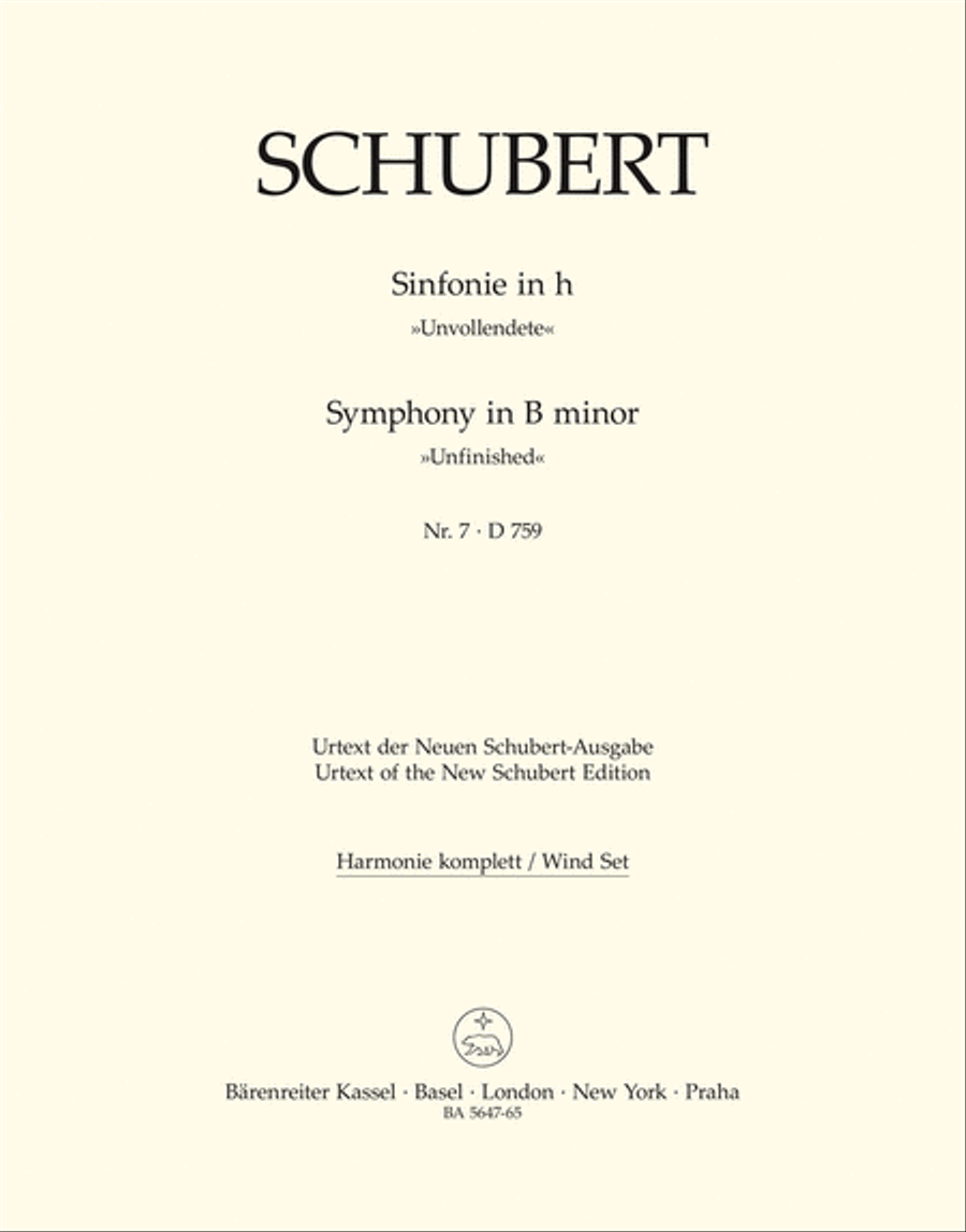 Symphony, No. 7 b minor D 759 'Unfinished' Bassoon scores gallery preview page 1