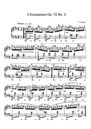 Chopin 3 Ecossaises Op. 72 No. 3