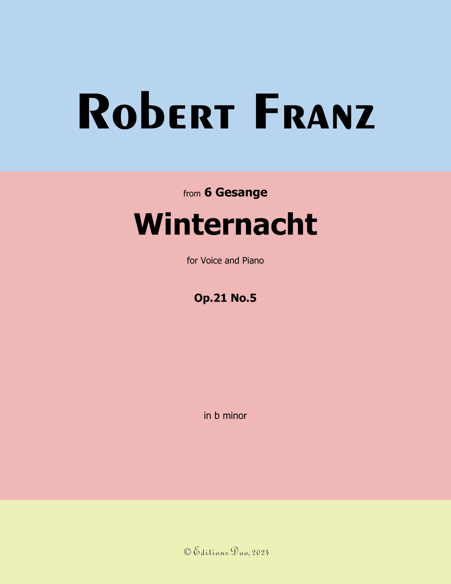 Winternacht, by Robert Franz, in b minor Voice scores gallery preview page 1