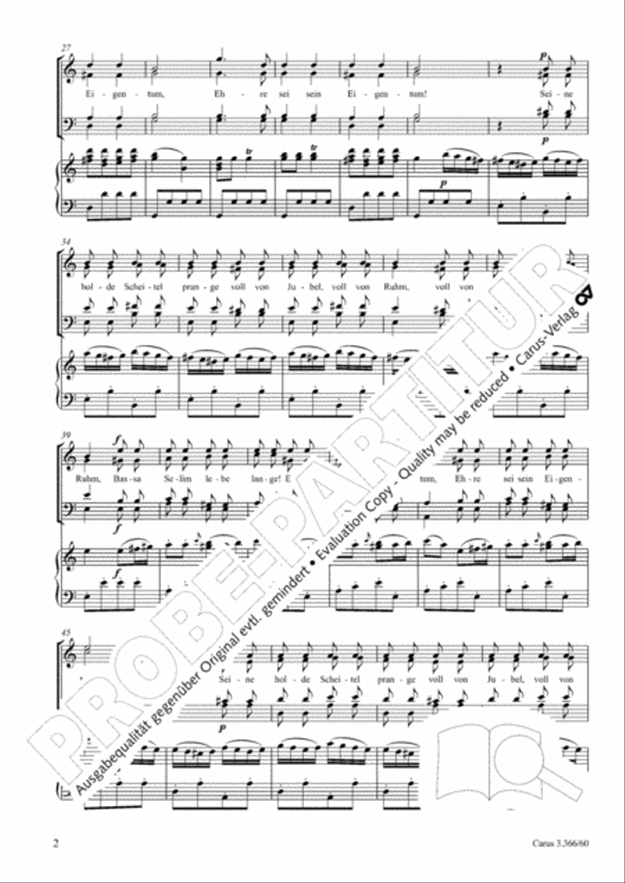 Bassa Selim lebe lange 4-Part scores gallery preview page 3