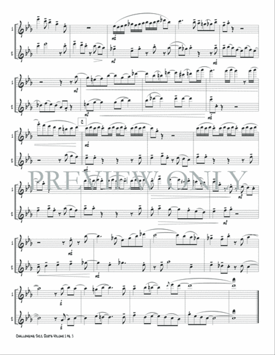 Challenging Jazz Duets, Volume 1 Flute Duet scores gallery preview page 7