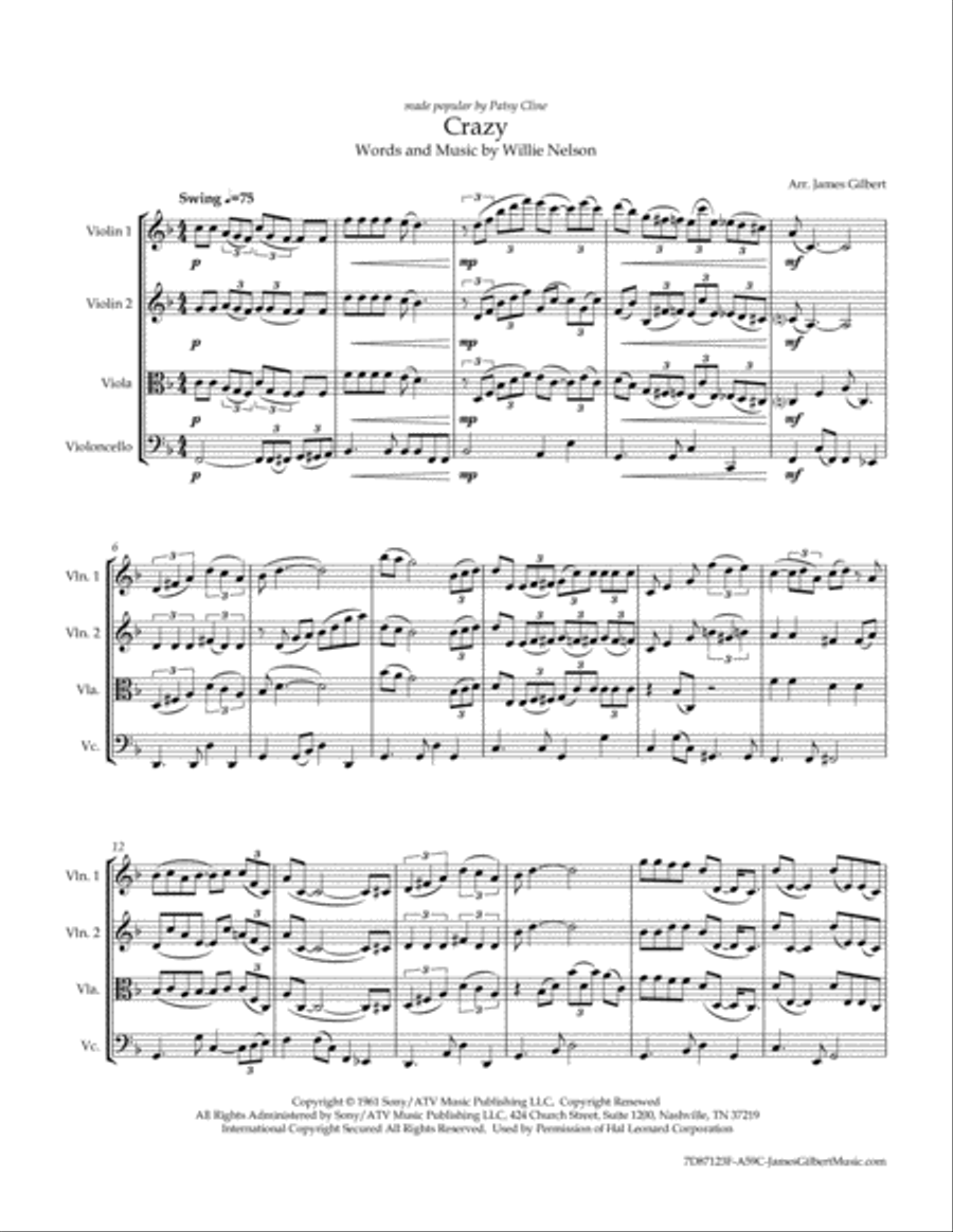 Crazy String Quartet scores gallery preview page 6