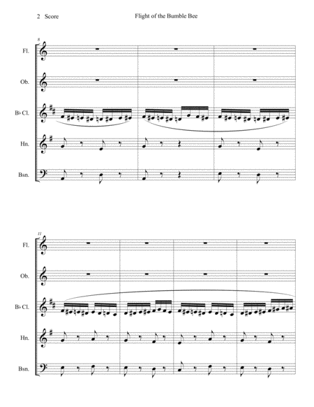 Flight of the Bumble Bee set for Woodwind Quintet image number null