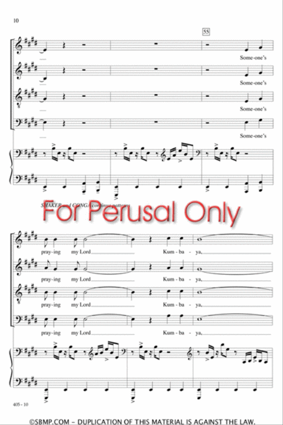 Kumbaya - SATB Octavo 4-Part scores gallery preview page 10