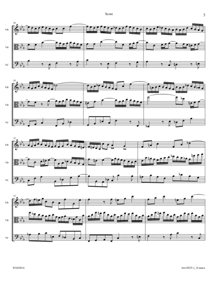 Bach: Triosonata BWV 525 1st movement arrange for Violin, Viola and Cello or 2 Violins, and Cello image number null