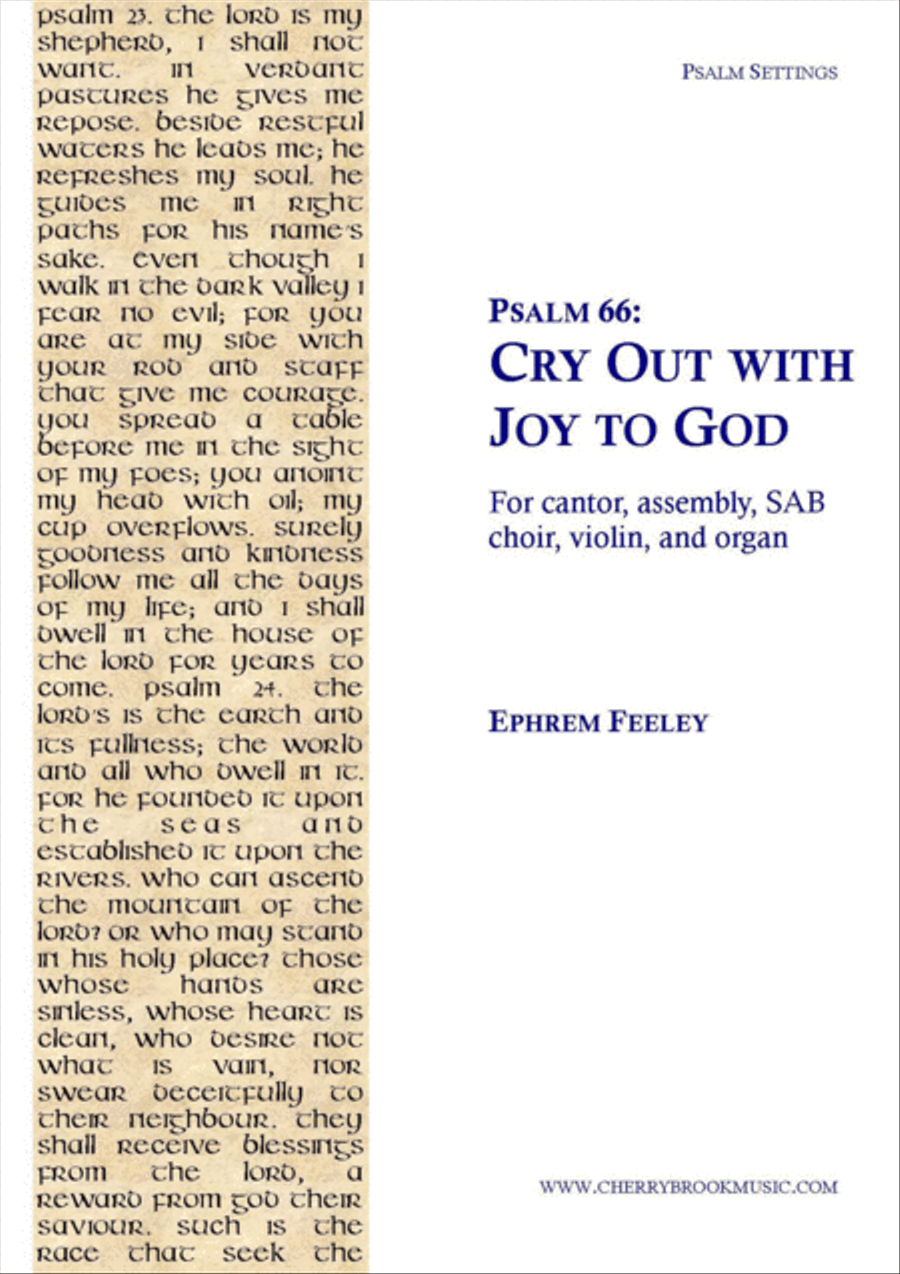 Psalm 66: Cry Out with Joy to God 3-Part scores gallery preview page 1