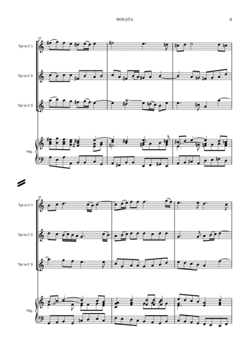 A. Scarlatti: Sonata (3 trumpets and organ) - Score Only image number null