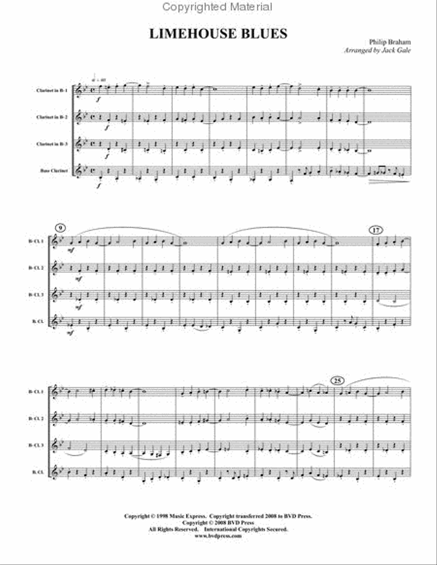 Limehouse Blues Clarinet Quartet scores gallery preview page 2