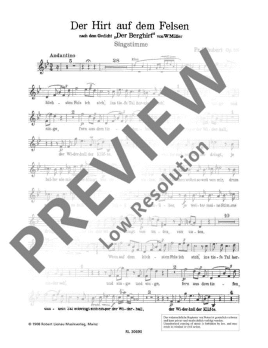 Der Hirt auf dem Felsen Der Hirt auf dem Felsen Clarinet scores gallery preview page 19