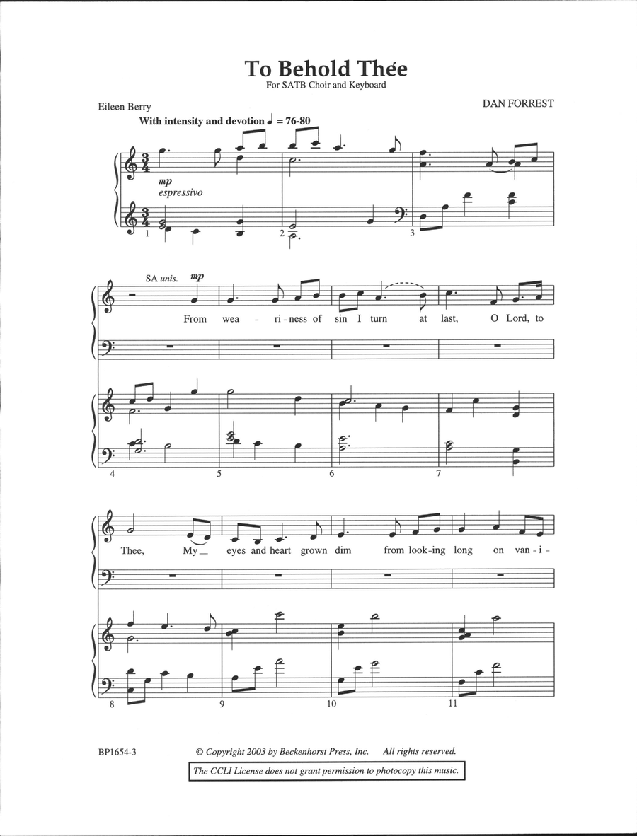 To Behold Thee To Behold Thee 4-Part scores gallery preview page 2