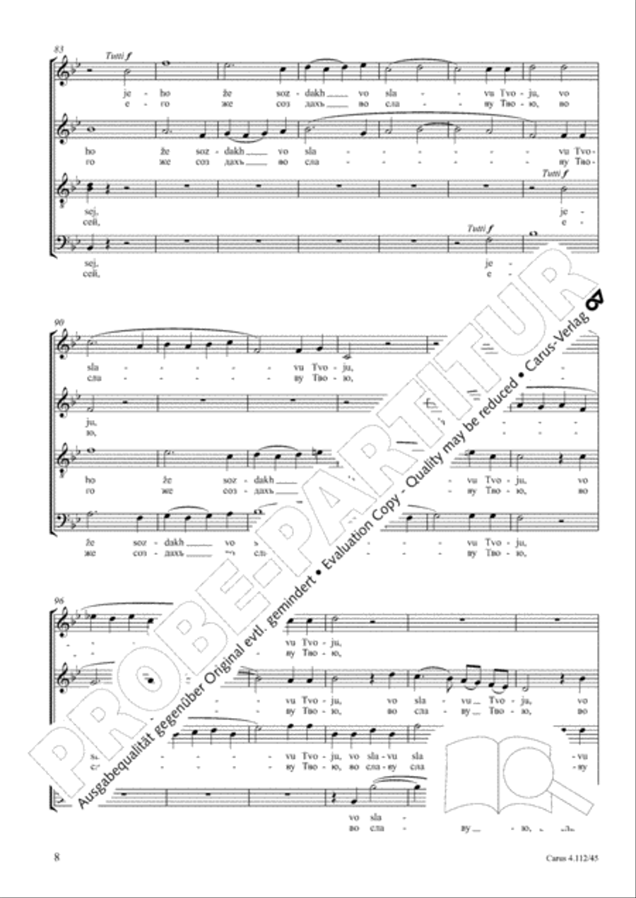 Lord, God of Israel (Hospodi, Boze Izrailev) 4-Part scores gallery preview page 9
