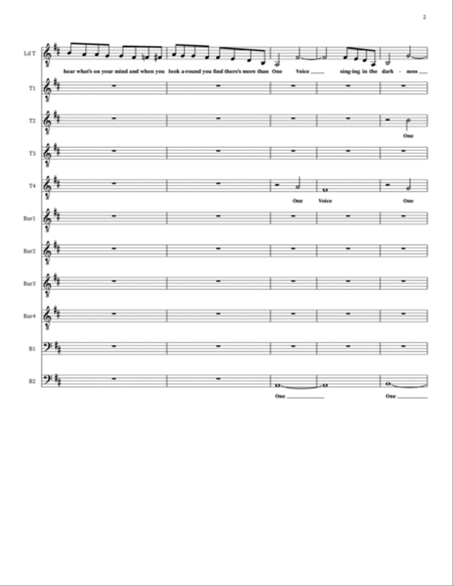 One Voice One Voice Choir scores gallery preview page 2
