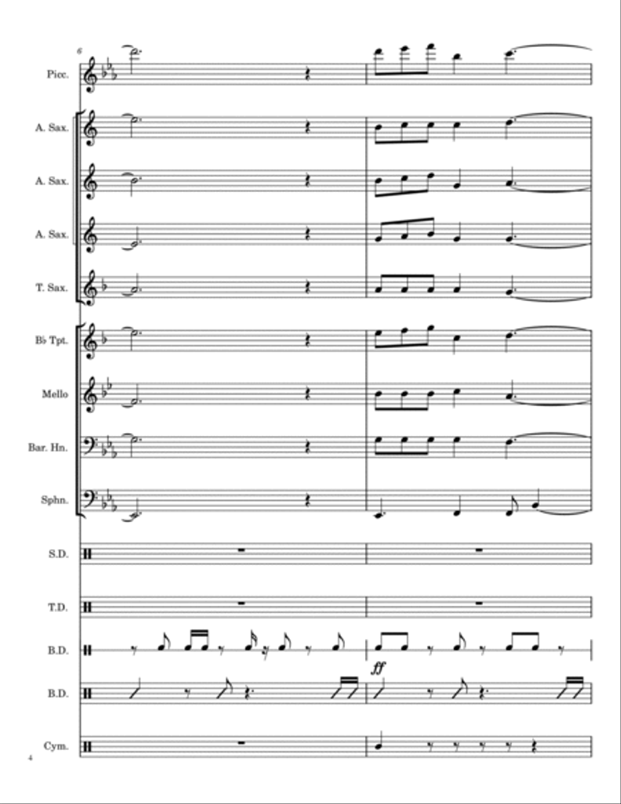 All I Do All I Do Marching Band scores gallery preview page 4