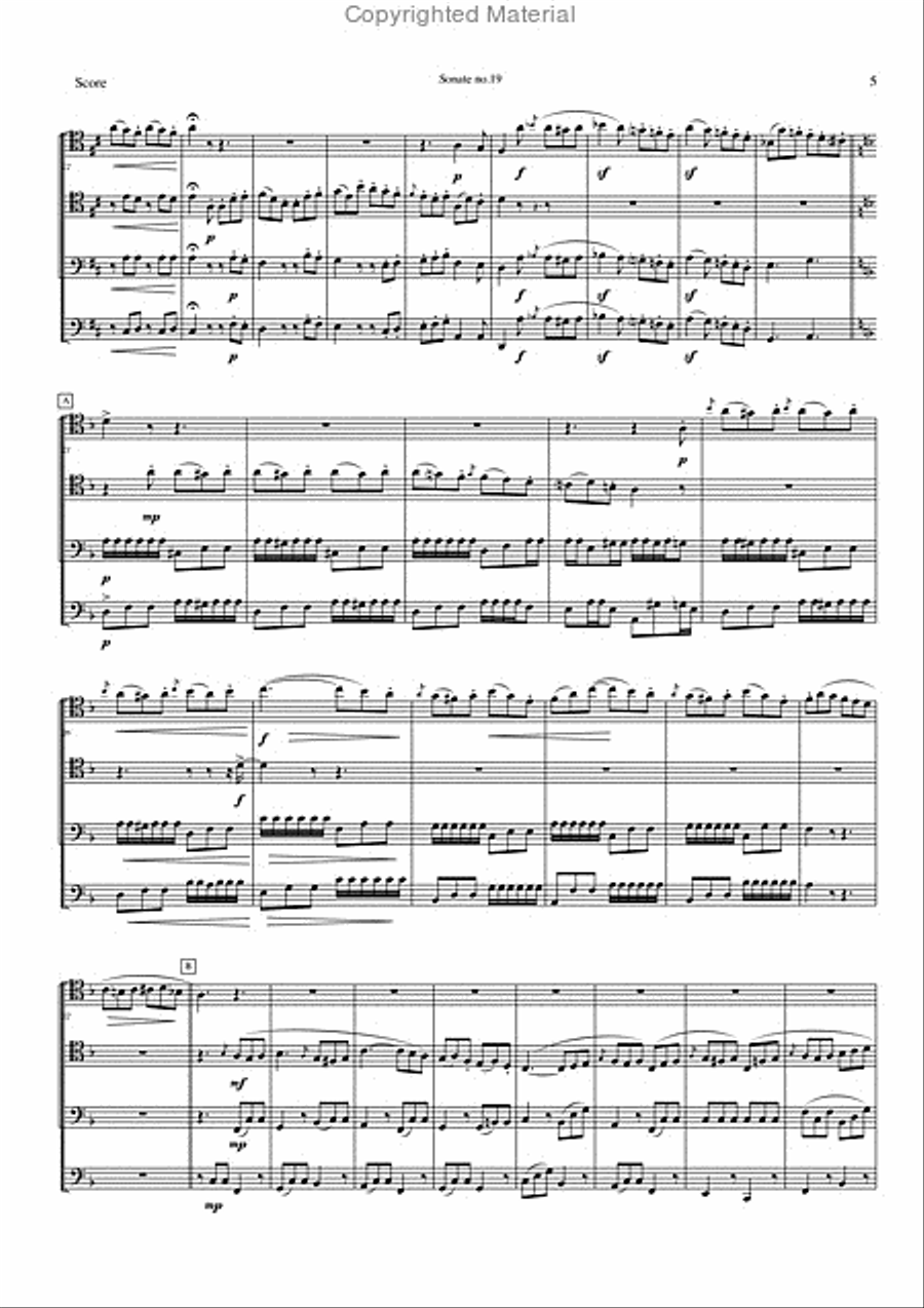 Sonate n 19 op 49 n1 Sonate n 19 op 49 n1 Trombone Quartet scores gallery preview page 6