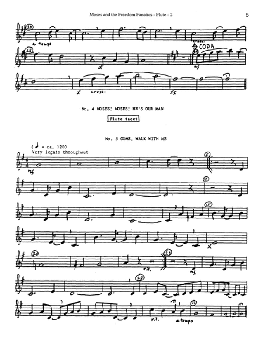 Moses and the Freedom Fanatics - Orch Part Unison Choir scores gallery preview page 5