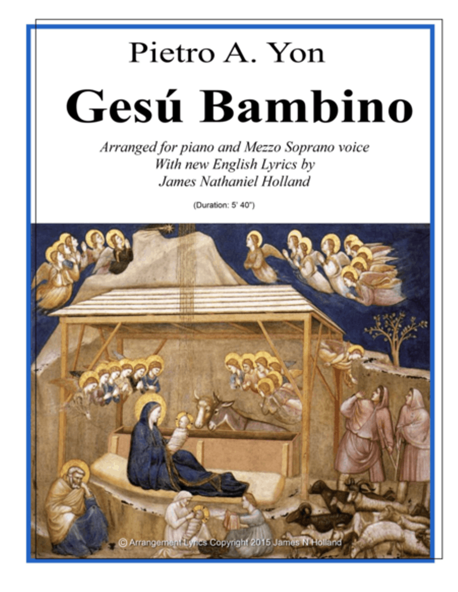 Gesu Bambino for Mezzo Soprano Voice and Piano with New English Lyrics Mezzo-Soprano Voice scores gallery preview page 1