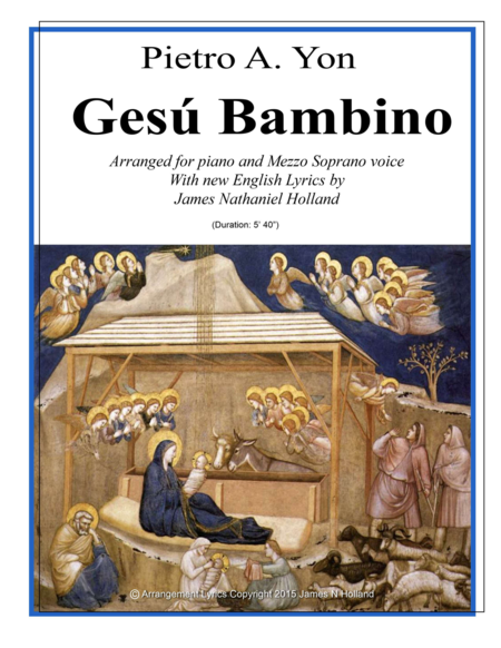Gesu Bambino for Mezzo Soprano Voice and Piano with New English Lyrics image number null