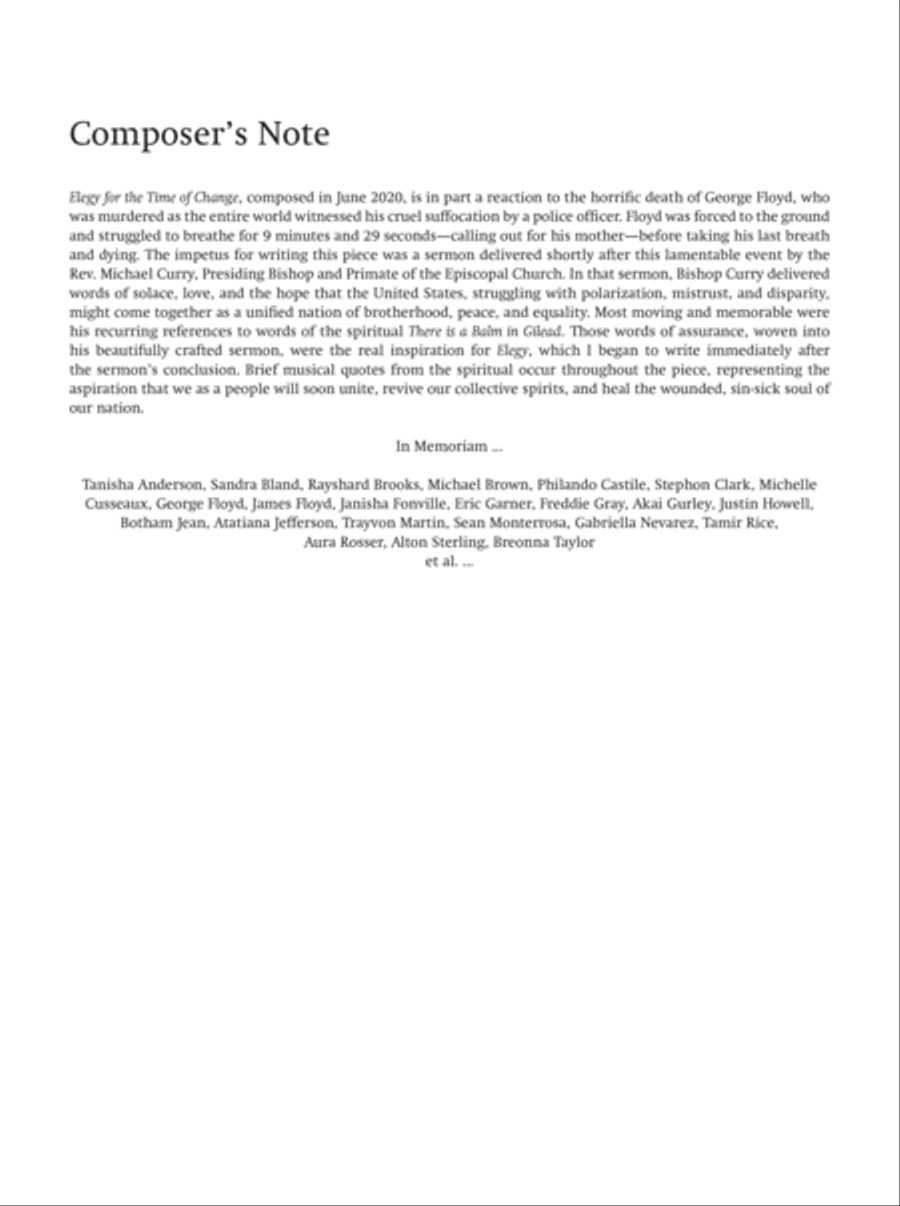 Elegy for the Time of Change Organ Solo scores gallery preview page 3