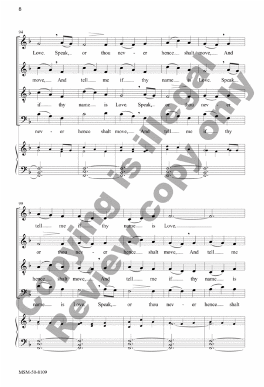 Come, O Thou Traveler Unknown 4-Part scores gallery preview page 8