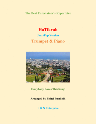 Book cover for "HaTikvah"-Piano Background for Trumpet and Piano (Jazz/Pop Version)