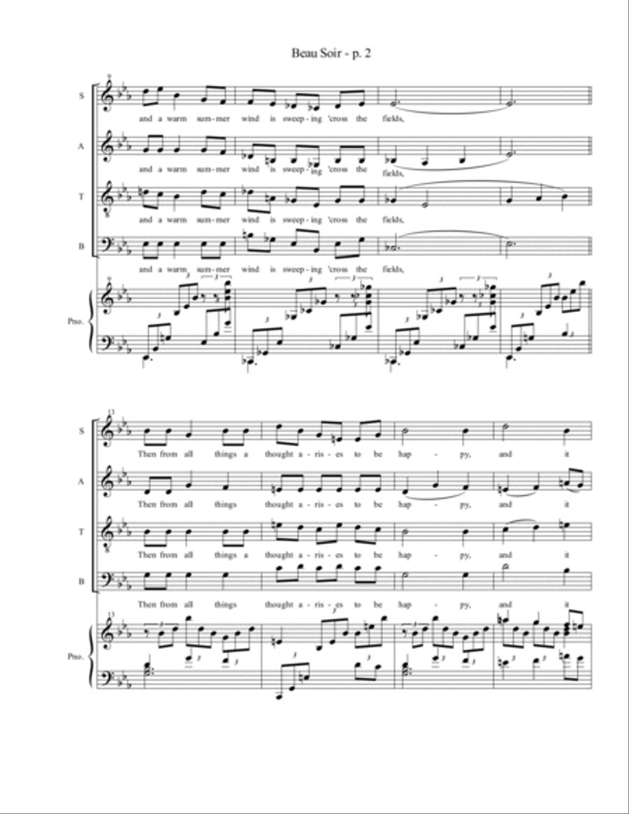 Beau Soir Beau Soir 4-Part scores gallery preview page 2