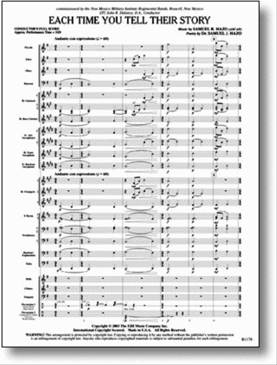 Each Time You Tell Their Story Concert Band scores gallery preview page 1