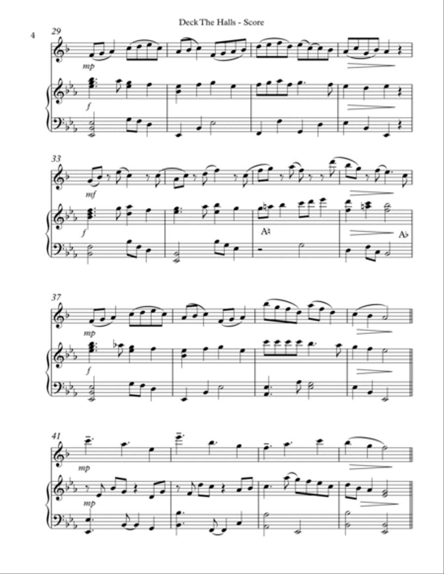Deck The Halls, Duet for Bb Clarinet and Lever Harp image number null