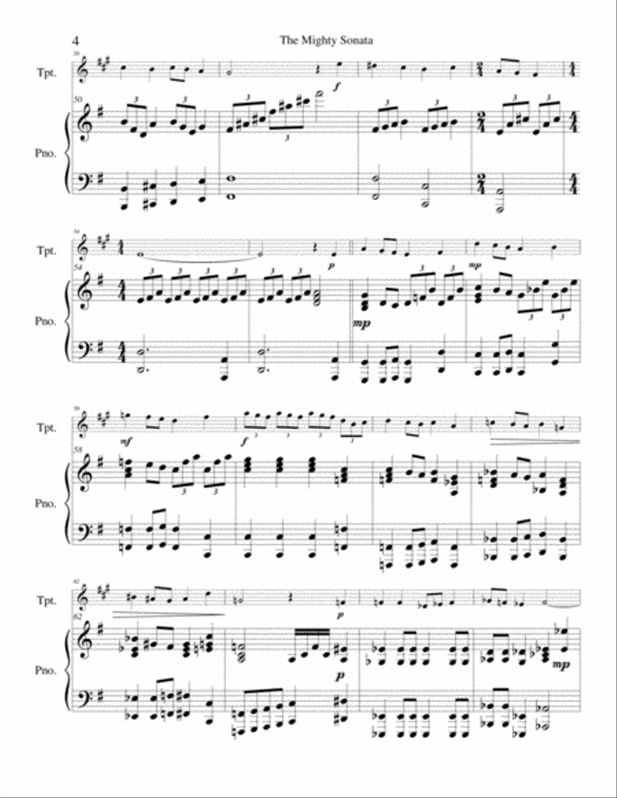 (I Sing The Mighty Power Of God & A Mighty Fortress Is Our God) The Mighty Sonata - Trumpet Trumpet Solo scores gallery preview page 5
