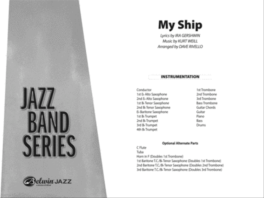 My Ship: Score My Ship: Score Jazz Ensemble scores gallery preview page 1
