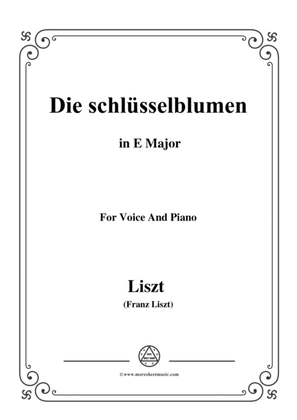 Liszt-Die schlüsselblumen in E Major,for Voice and Piano