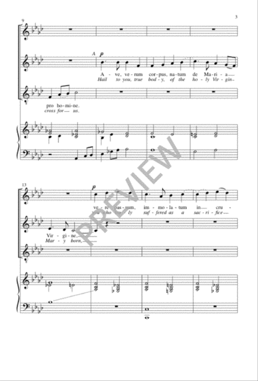 Ave verum corpus Ave verum corpus 4-Part scores gallery preview page 3
