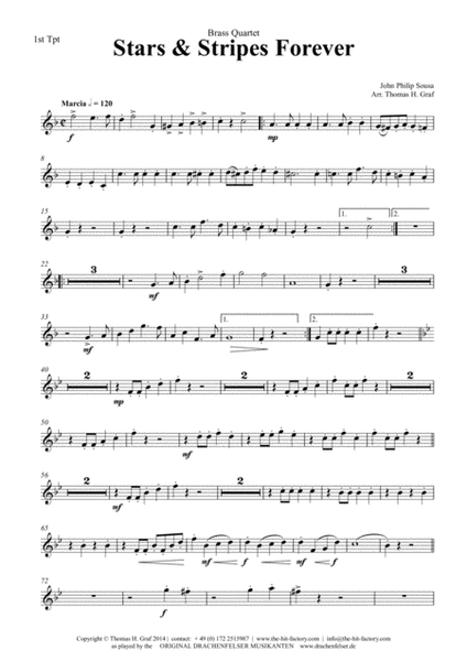Stars and Stripes forever - Sousa - Brass Quartet H - Arrangement: Thomas H. Graf