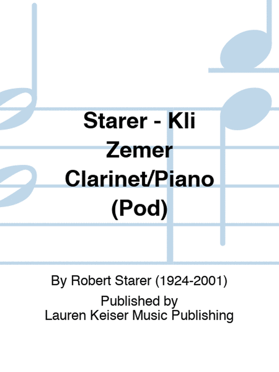 Starer - Kli Zemer Clarinet/Piano (Pod)