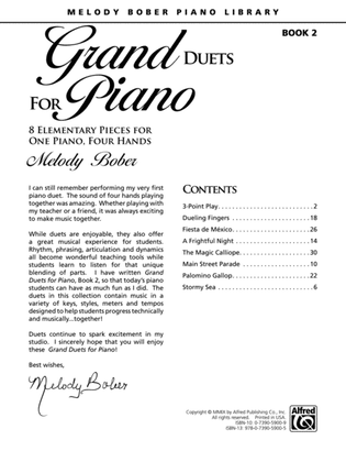 Book cover for Grand Duets for Piano, Book 2: 8 Elementary Pieces for One Piano, Four Hands