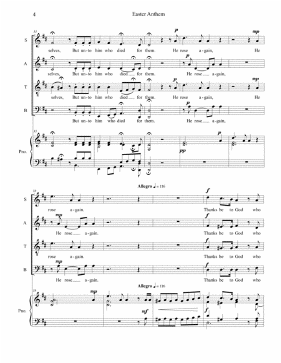 Easter Anthem 4-Part scores gallery preview page 4