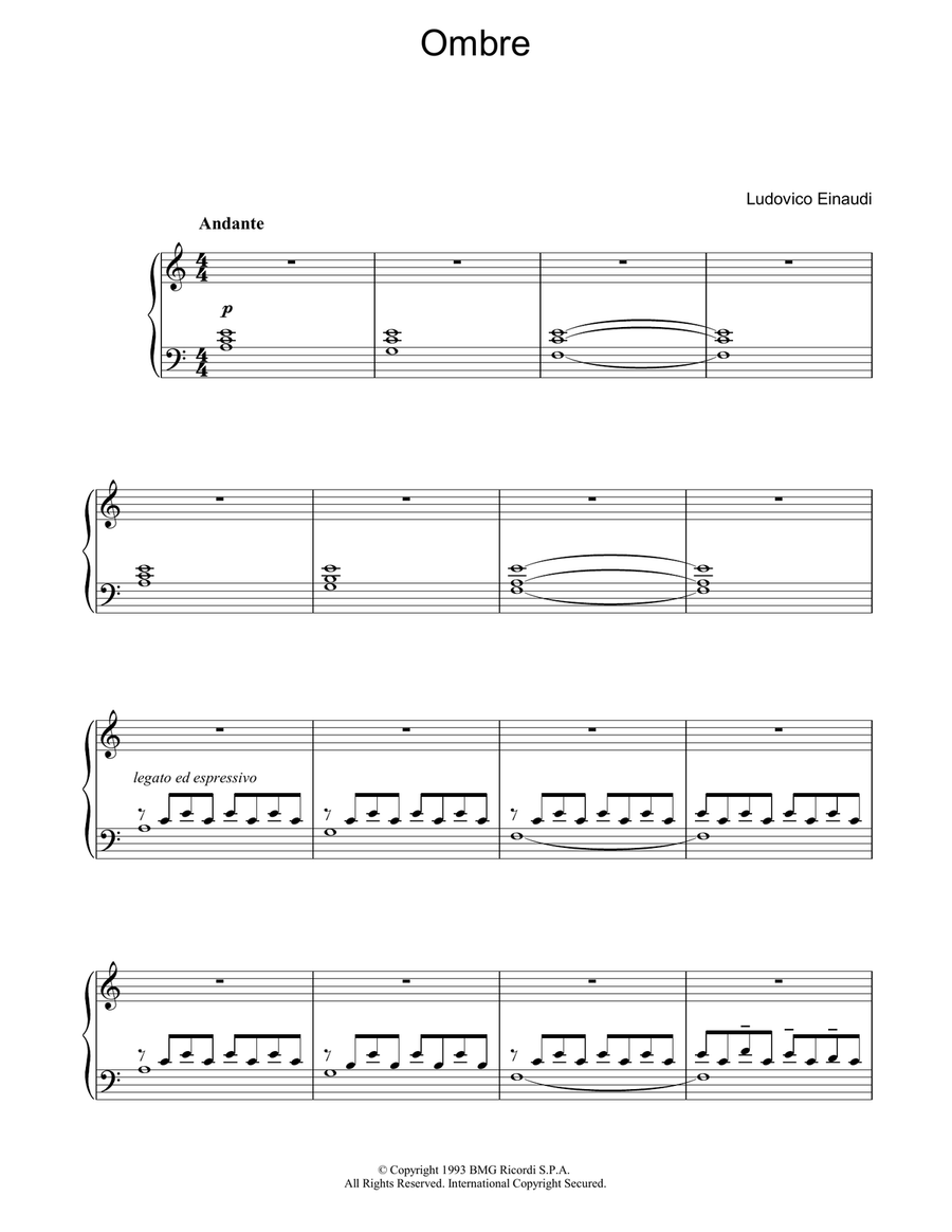 Ombre Piano Solo scores gallery preview page 1