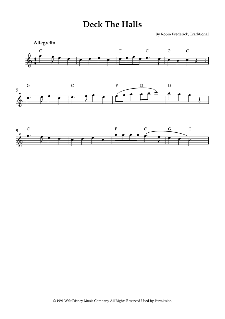 Deck The Halls Violin Solo scores gallery preview page 1