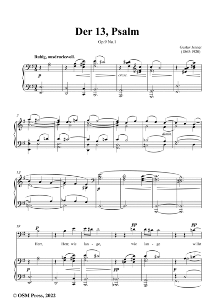 Jenner-Der 13,Psalm,in G Major,Op.9 No.1 Voice scores gallery preview page 2