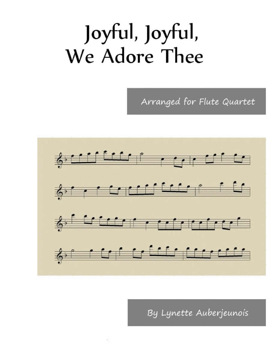Joyful, Joyful, We Adore Thee - Flute Quartet image number null