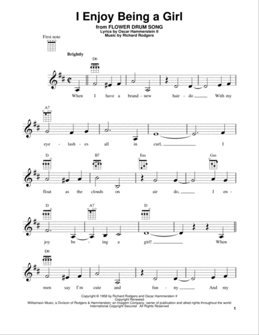I Enjoy Being A Girl I Enjoy Being A Girl Ukulele scores gallery preview page 1
