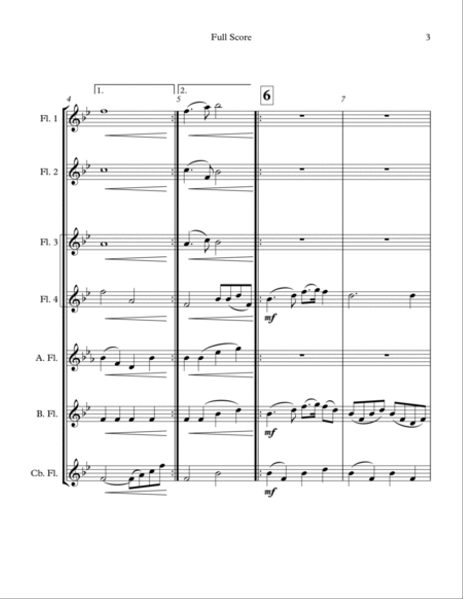 Morning In The Adirondacks - for flute choir Flute Choir scores gallery preview page 3