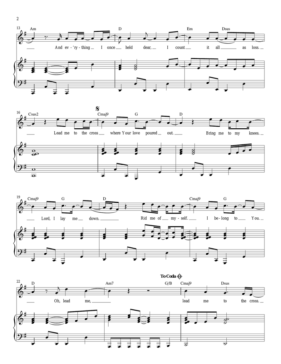Lead Me To The Cross Lead Me To The Cross Piano, Vocal scores gallery preview page 2