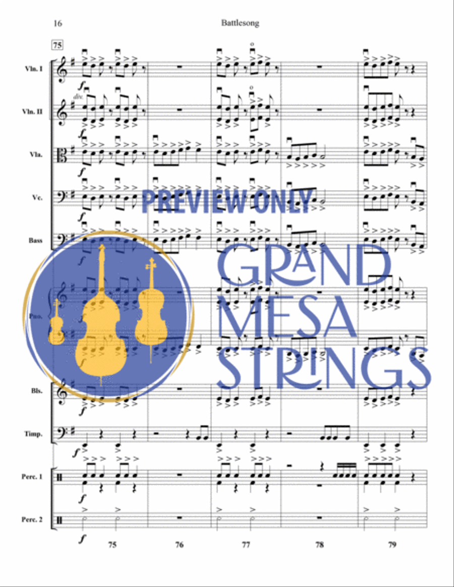 Battlesong String Orchestra scores gallery preview page 17