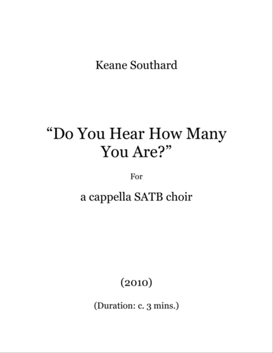 Do You Hear How Many You Are? 4-Part scores gallery preview page 1