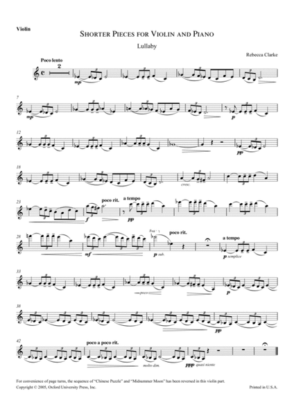 Shorter Pieces for Violin and Piano