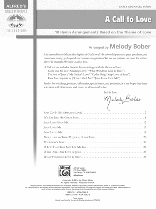 Book cover for A Call to Love: 10 Hymn Arrangements Based on the Theme of Love