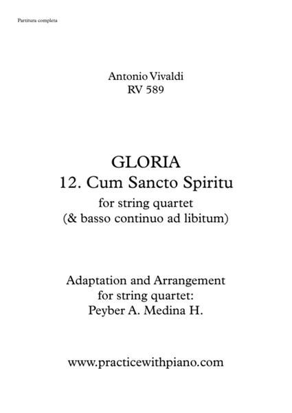 Vivaldi - RV 589, GLORIA - 12. Cum Sancto Spiritu, for string quartet image number null