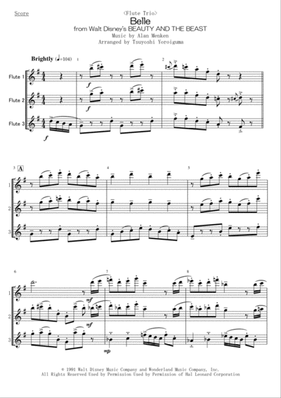Belle Woodwind Trio scores gallery preview page 1