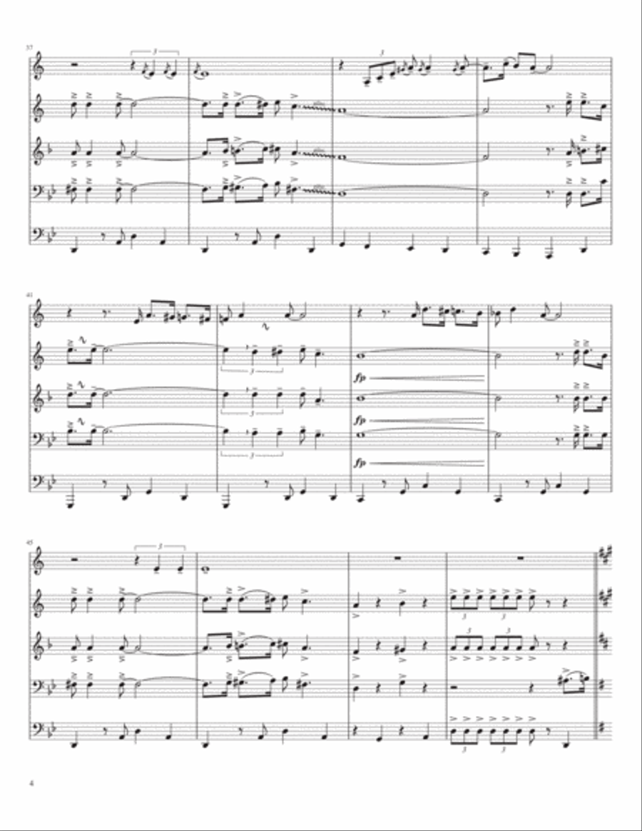 St. Louis Blues - Full Score Brass Quintet scores gallery preview page 4