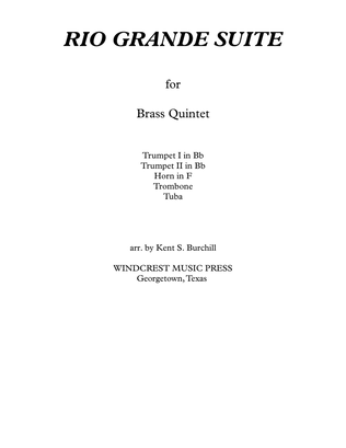 Book cover for RIO GRANDE SUITE for Brass Quintet
